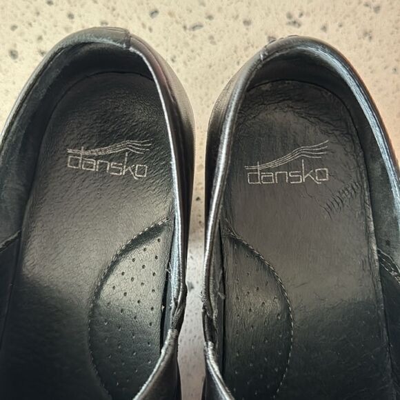 Dansko Tamara Women's Black Leather Slip On Clogs Comfort Casual Shoes Size 38 - Picture 12 of 16